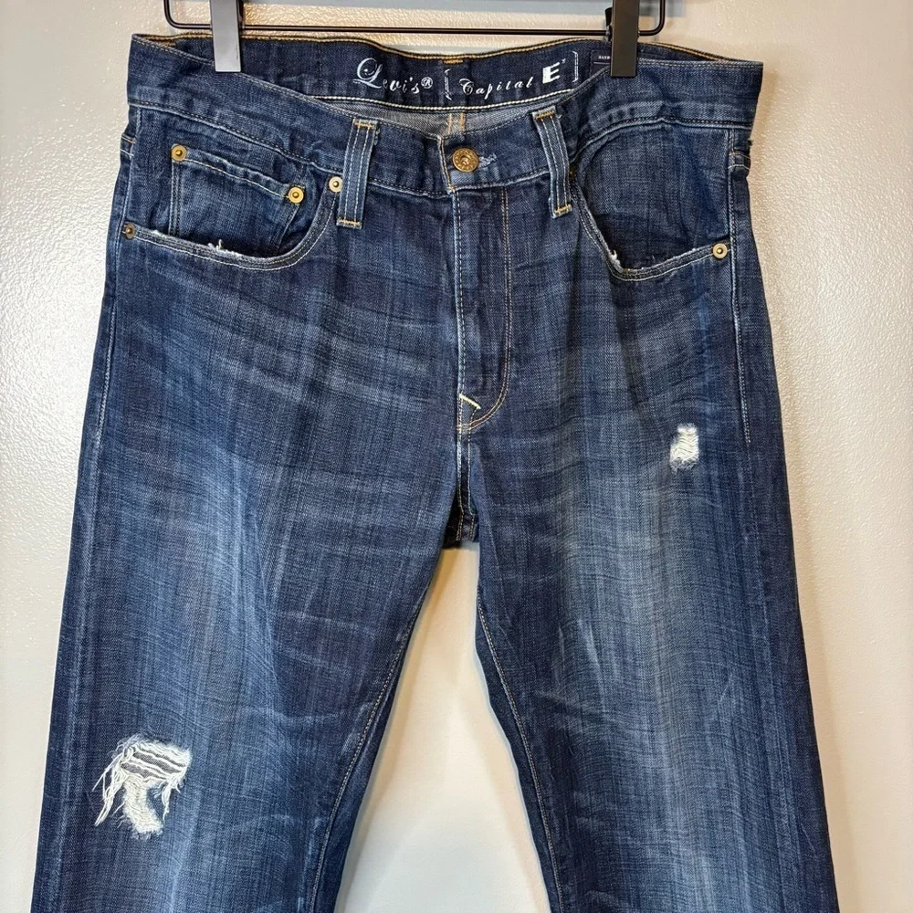 Levi’s Capital E Men’s 33 Hesher Regular Straight Distressed Jeans Made in USA